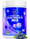 Blueberry Hydration Powder – Zero Sugar Electrolyte Drink Mix ← 90 Servings  Keto, Vegan, Gluten-Free ← Electrolytes naturales para la recuperación de músculos, energía, Cramp Relief  durable for Women, Runners