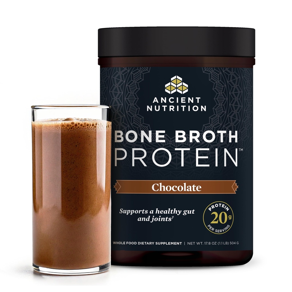 Polvo Proteína de Nutrición Antigua Hecho de Bono Real Broto, Chocolate, 20g Proteína Por Servir, 20 Tubo de Servir, Gluten Libre Colágeno Peptidos Suplemento, Grande en Protein Shakes