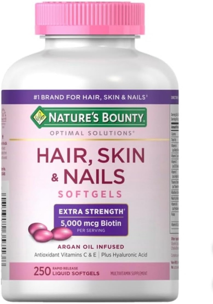 Cabello, piel y uñas de la naturaleza, 250 Softgels (2 Pack)