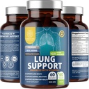 Número 1 Nutrición N1N Premium Lung Support Suplemento [10 Ingredientes de patentes] Limpio natural de pulmón " Detox con quercetina, bromelaina y vitamina C para ayudar a apoyar la salud respiratoria, 60 cápsulas de veg