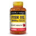 MASON NATURAL Omega,3 Fish Oil, 200,Day Supply, 1000mg con EPA y DHA para soporte conjunto, Softgel Pills