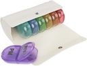 EZY DOSE Weekly (7-Day) AM/PM Pill Case, Medicine Planner, Vitamin Organizer, Pop-Out Compartments, 2 Times a Day, Rainbow Lids, Incluye funda de crema, BPA Free