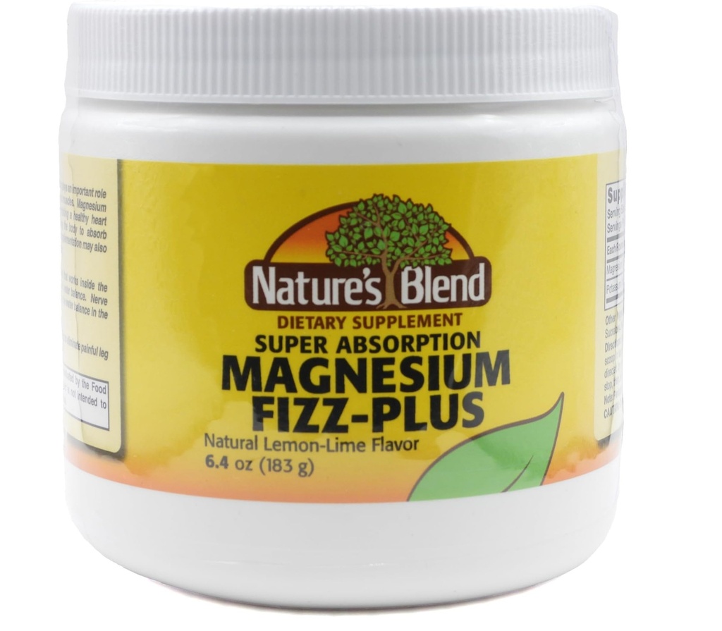 Magnesio de la naturaleza Fizz-Plus Sabor de limón de limón 6.4 oz Polvo