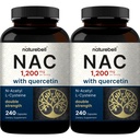 2 Pack NAC Supplement (N-Acetyl Cysteine) with Quercetin, 1,200mg Por Serving, 480 Capsules ← Double Strength Antioxidant Support for Immune, Liver, & Lung Health – Non-GMO