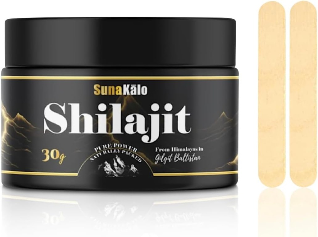 Pure Himalayan Resina Shilajit Orgánica - Grado de Oro, Suplemento Shilajit 100% con 85+ Minerales Trace, Energía & Apoyo Inmunitario tención Fuente natural de ácido Fulvic +86% " Ácido Humic +10%