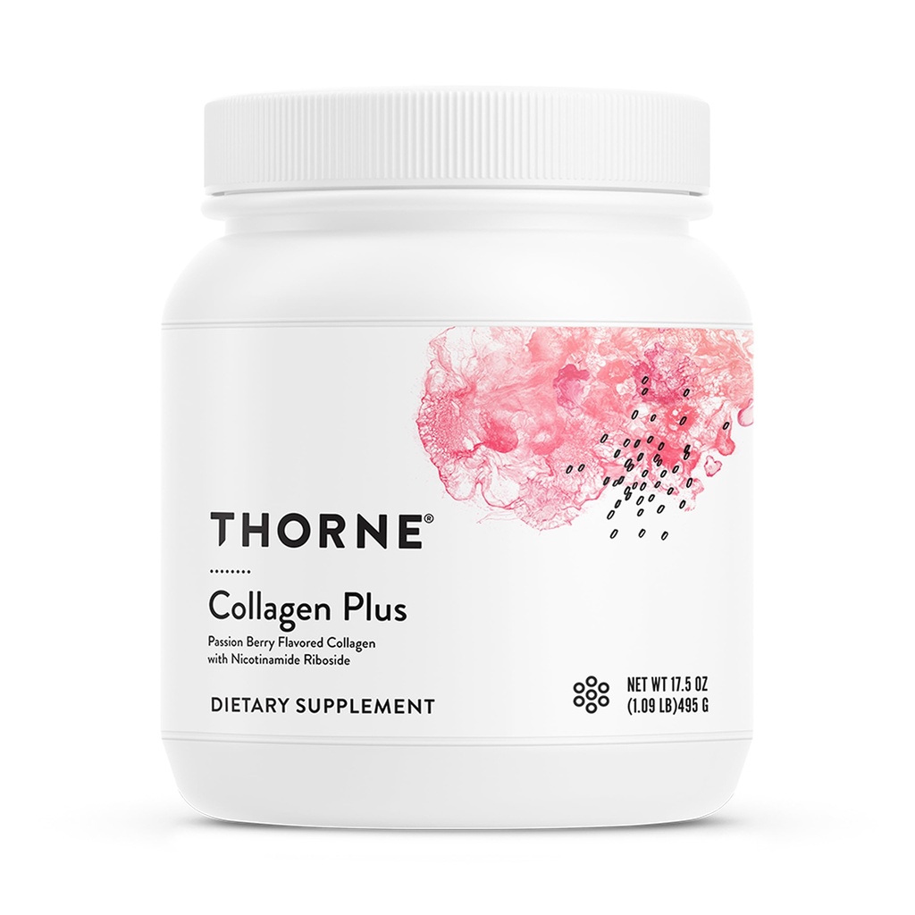 THORNE - Collagen Plus - Colagen Peptides Polvo con Nicotinamide Riboside " Ingredientes estudiados clínicamente para la textura de la piel " Moisture - piel sana, pelo " uñas* - 17,5 Oz - 30 esculturas