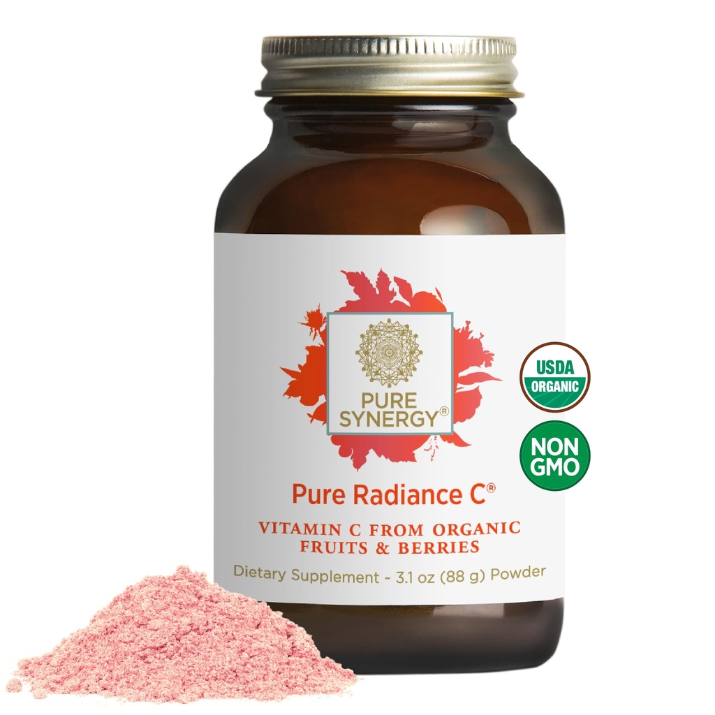 Pura sinergía pura radiación C ← Vitamina Orgánica C Powder TEN 100% Natural, Alimento completo, Suplemento No OGM con Camu Orgánica Camu habit for Immune and Collagen Support (3.1 oz Powder)