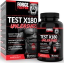 Prueba FACTOR X180 Booster de testosterona sin blanquear para hombres para construir músculo, aumentar fuerza y mejorar el rendimiento, testosterona suplemento para la salud de los hombres, 90 cápsulas