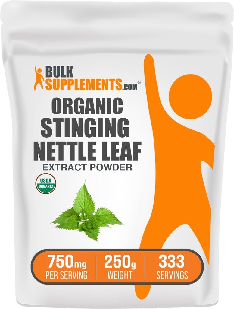 BulkSupplements.com Extracto de Nettle Stinging Ecológico - Extracto de Leaf Nettle, Suplemento Herbal - Vegan & Gluten Free, 750mg por Serving, 250g (8.8 oz) (Pack of 1)