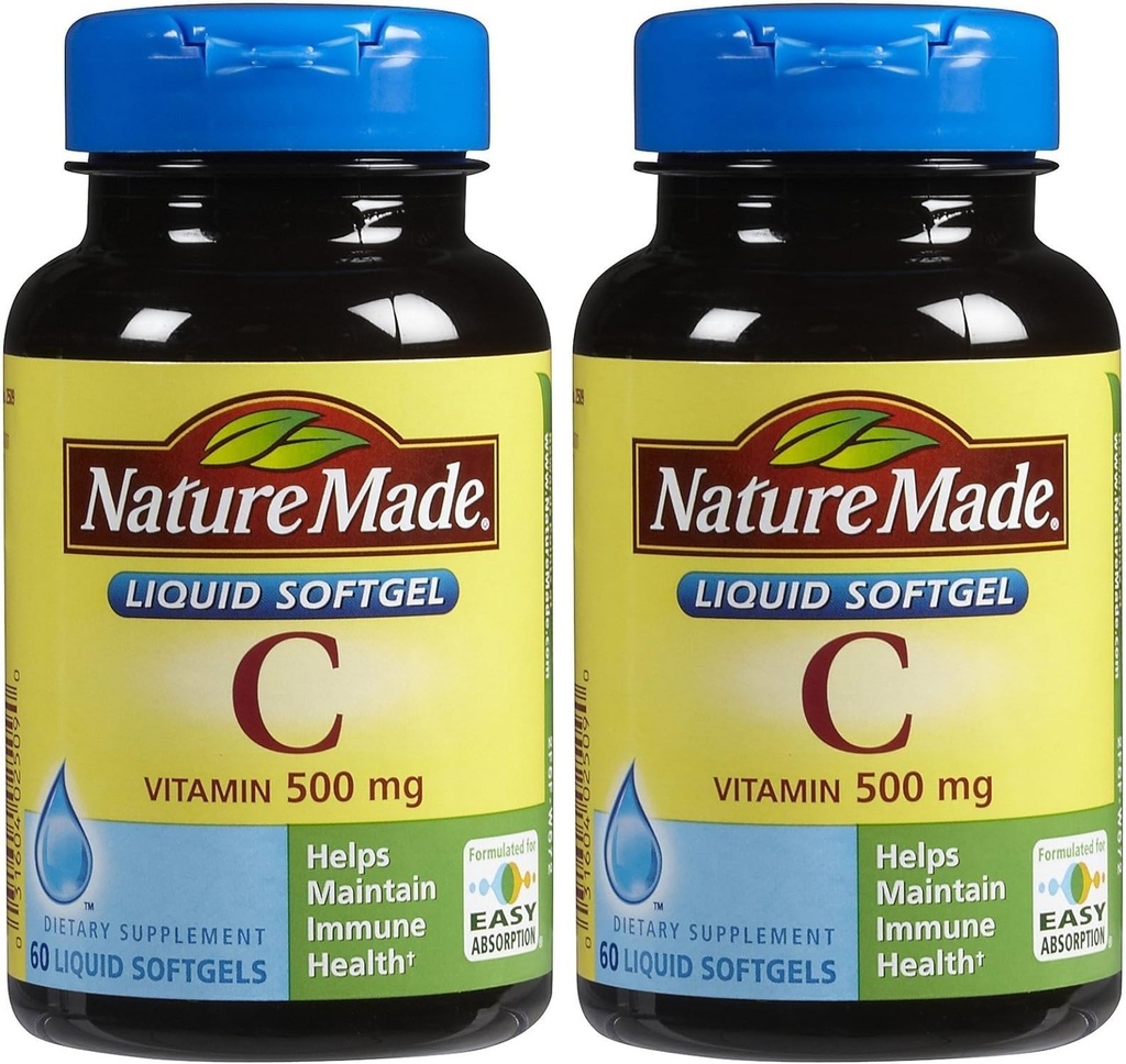 Nature Made Vitamina C 500 Mg Softgels, 60-Count - Pack de 2