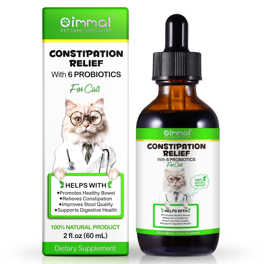 Alivio del estreñimiento de gatos, Alivio del estreñimiento para gatos, Laxantes de gato natural para estreñimiento, Softener de cátaros, 2 fl.oz