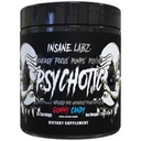 Insane Labz Psychotic Black Edition Mid Stimulant Pre Workout Powder, Energy Focus Pumps, Cargado con Creatine Beta Alanine Taurine Fueled por AMPiberry, 35 Servings (Gummy Candy)
