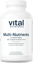 Nutrientes vitales - Multi-Nutrients 2 - Fórmula de Citrato/Malato (con Cobre y Sin Hierro) - Multi-Vitamin/Mineral, Antioxidantes de Potente, Forma Biodisponible Gentil - 180 cápsulas vegetarianas por botella