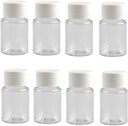 12PCS 30ML 1OZ Botellas transparentes de plástico vacías con capas de polvo maciza de tornillo blanco caja de almacenamiento de latón de la caja de almacenamiento de la caja de retención de la caja de contenedores portátiles