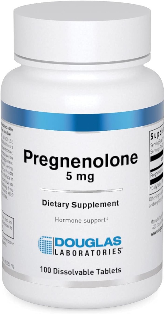 Douglas Laboratories Pregnenolone 5 mg ← Suplemento Nutricional ← Cerebro, Ovarios, Liver, Apoyo hormonal* ← 100 Tablets