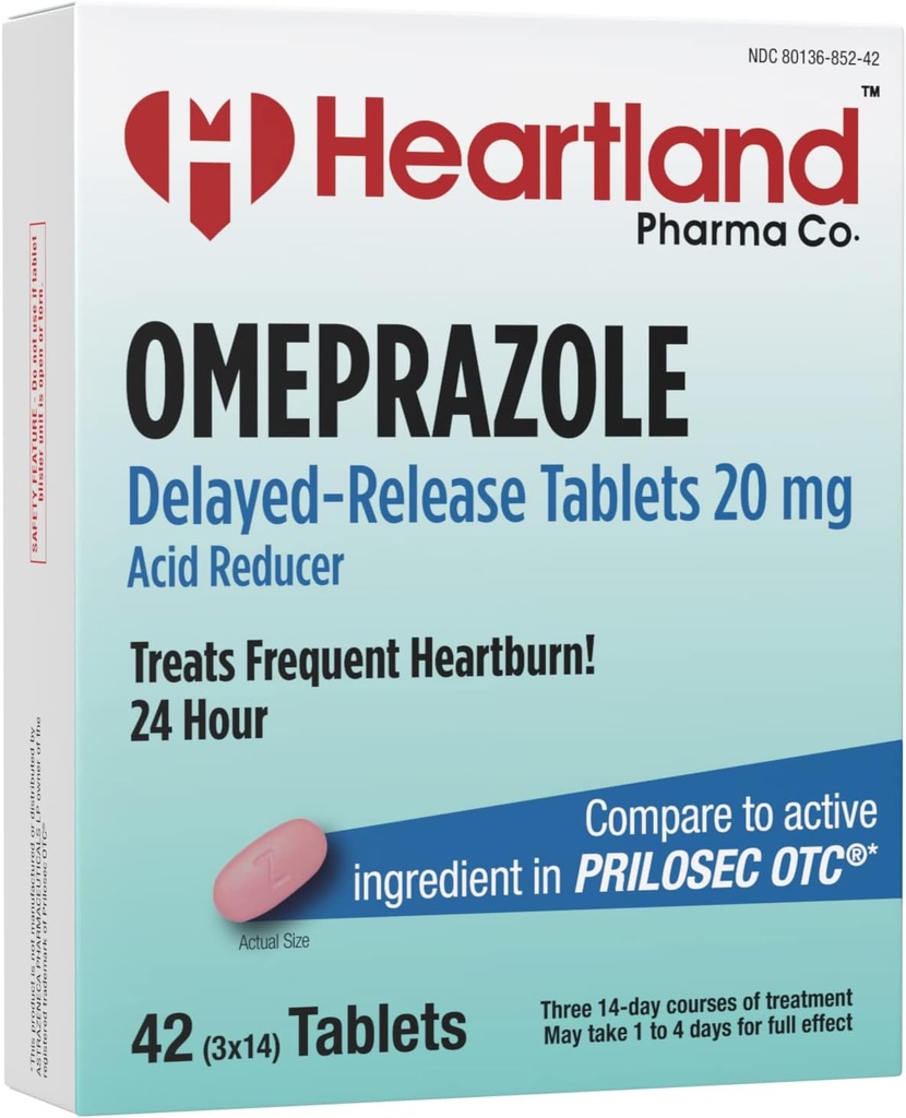 Omeprazole 20mg ← Heartburn Relief Medicine ← Delayed Release Acid Reducer Tablet peru Antacid Tablets for Acid Reflux  42 Count