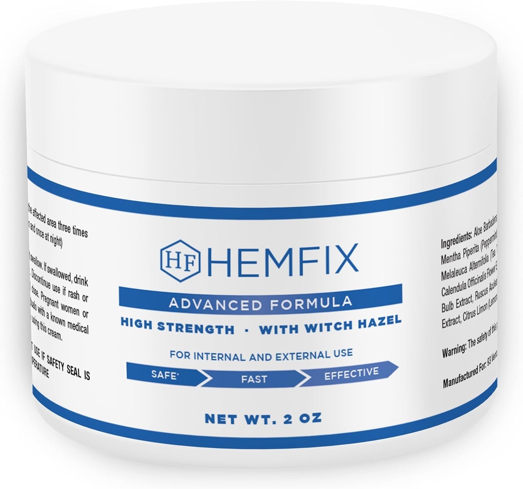 Hemfix Cream - Made in USA - Uso externo interno - 2oz