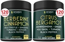 Bundle 7in1 Berberine HCl & 6in1 Citrus Bergamot Supplement - Supports Digestive and Heart Health, Relaxation and Immune