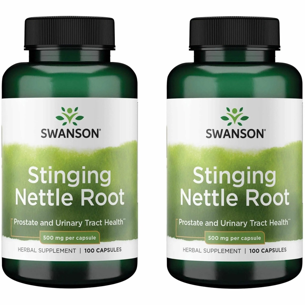 Swanson Stinginging Nettle Root (Urtica Dioica) - Suplemento Herbal - (100 cápsulas, 500 mg) (2 Pack)