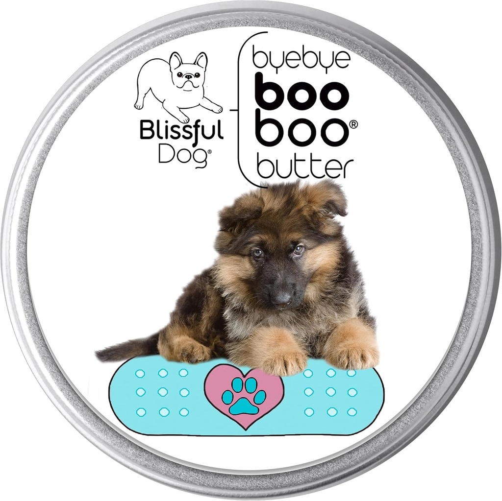 El perro feliz 8 oz TIN alemán Shepherd Booboo Butter