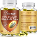 Ubiquinol CoQ10 600 MG Softgels con Omega-3 " Shilajit " PQQ, Coenzyme-Q10 avanzado, Active CoQ10 Ubiquinol Suplemento para la fertilidad, Antioxidante, Corazón, Cerebro " Energía, 120 Servimientos