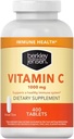 berkley jensen 1000 mg Suplemento de vitamina C (400 tabletas), fuerza adicional Apoyo diario a la defensa inmunitaria para hombres y mujeres, azúcar y ácido ascórbico sin gluten, puro