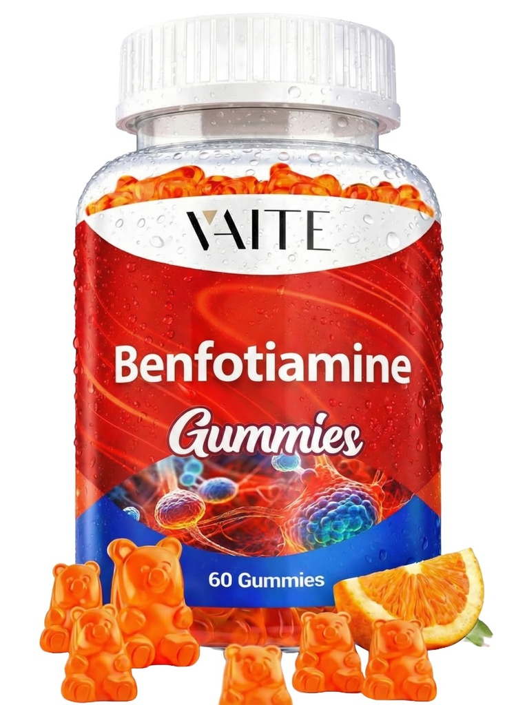 Benfotiamine 320mg Gummies with 45mg L-Leucine Supplement: Essential Vitamin B1 Complex for Hombre and Women, Non-GMO, Vegan &amp; Gluten-Free - Supports Metabolism, Energy &amp; Nervous System Health