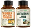 Quercetina con bromelaina " Curcumina Turmérica " Multivitamina completa para hombres