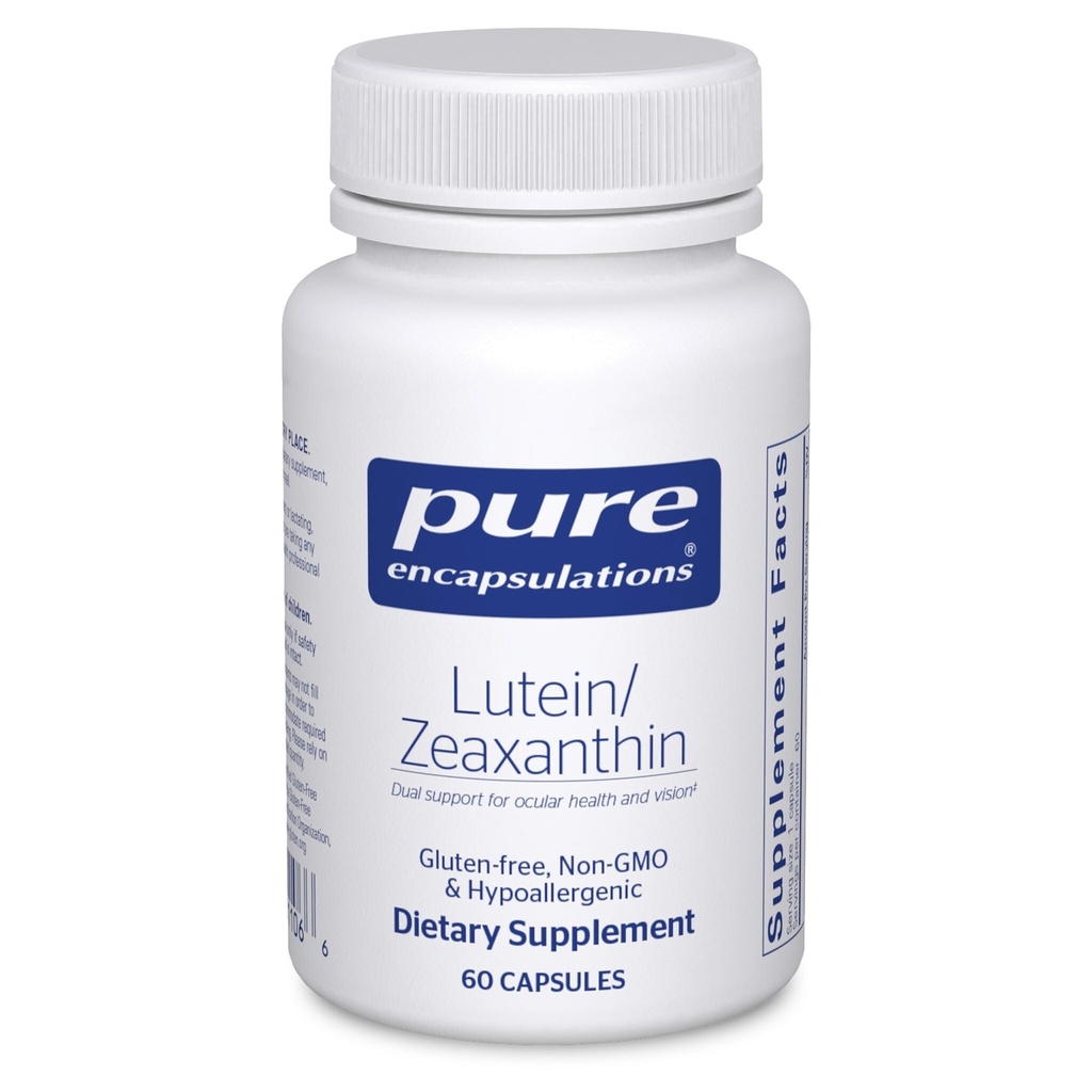 Encapsulaciones puras Lutein " Zeaxanthin - Soporta la visión general* - Mantiene el pigmento macroular y la salud ocular* - soporte antioxidante* - Vegan-Friendly " Non-GMO - 60 cápsulas