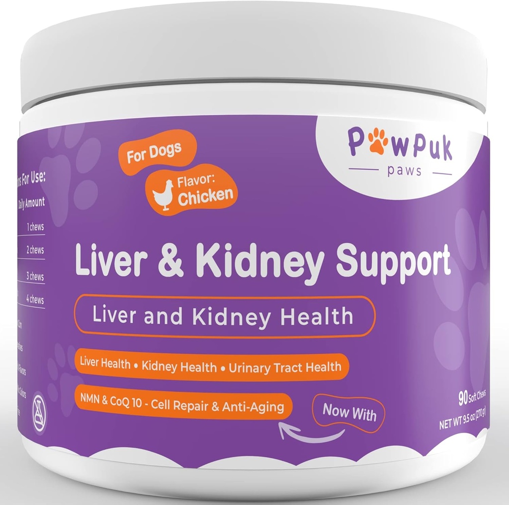 Suplementos para perros, SAM-E &amp; Silymarin - Función del hígado, NMN & CoQ10 - Anti-Aging, Rehmannia &amp; Rhubarb - Natural Herbal Kidney Support, Cranberry - UT Health