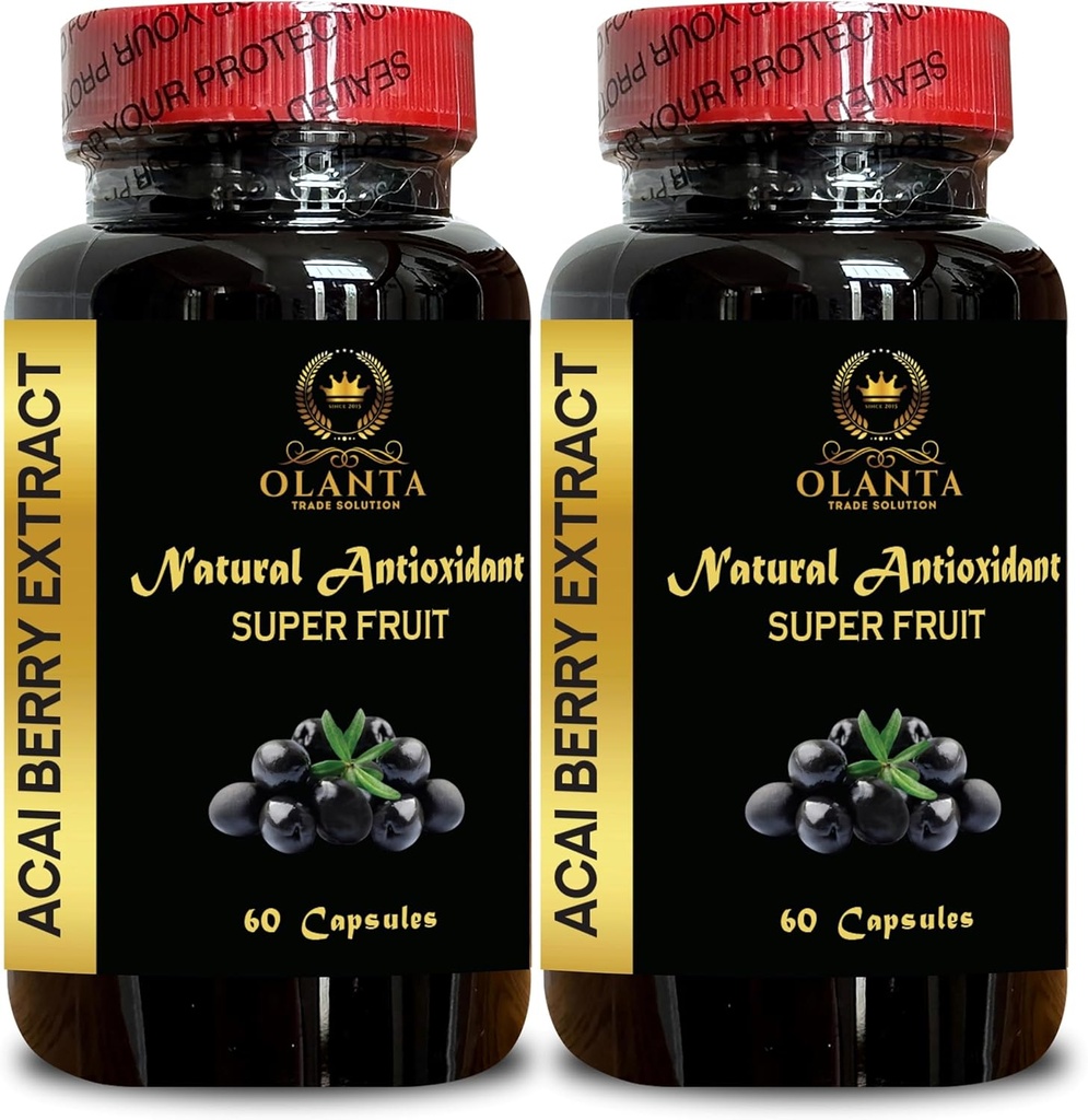 ACAI Berry Extract - Superantioxidant from Brazil, Superfoods Formula for Optimal Immune System Support, Daily Wellness Support - 2 Bottles 120 Capsules