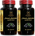 ACAI Berry Extract - Superantioxidant from Brazil, Superfoods Formula for Optimal Immune System Support, Daily Wellness Support - 2 Bottles 120 Capsules