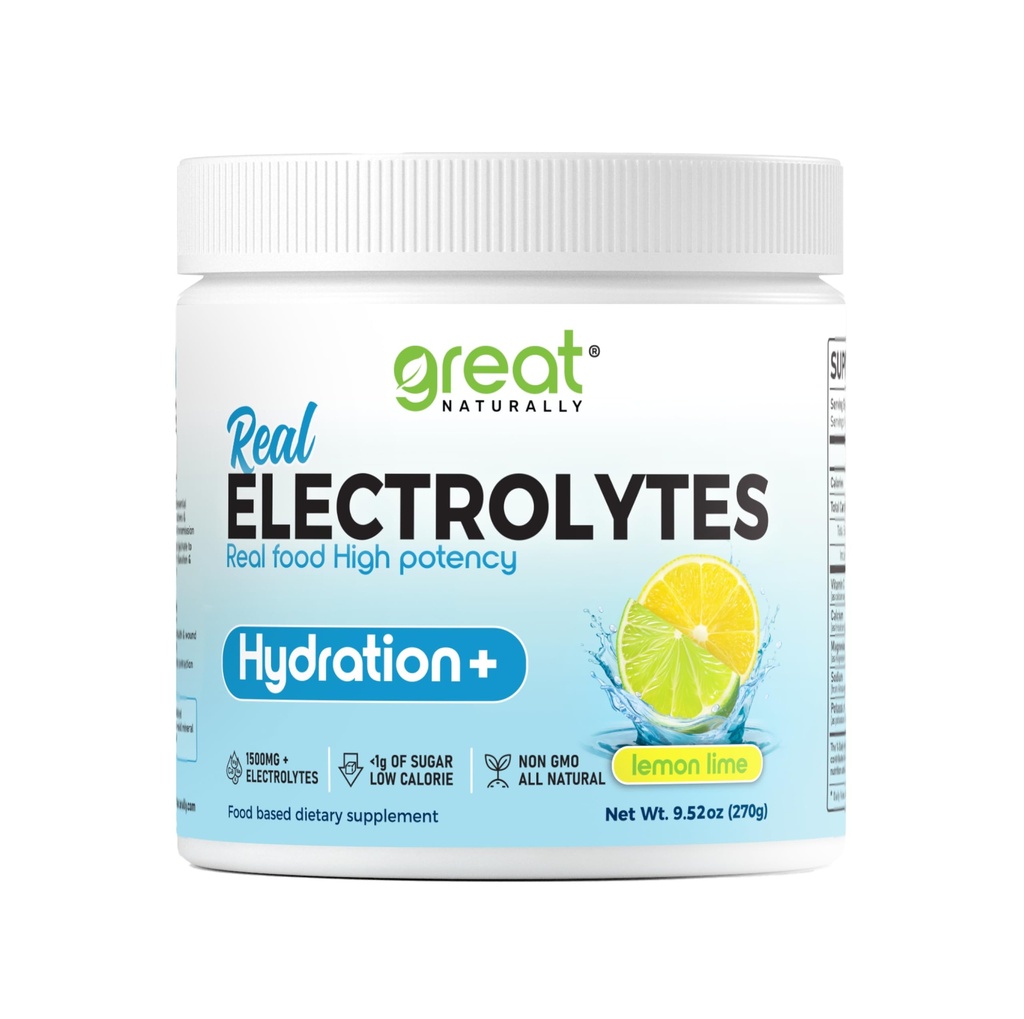 Electrolitos Hidratación de Polvos ← Comida Real High Potency ← Limo de limón 30 Servings ¦ High Potency Electrolyte Powder