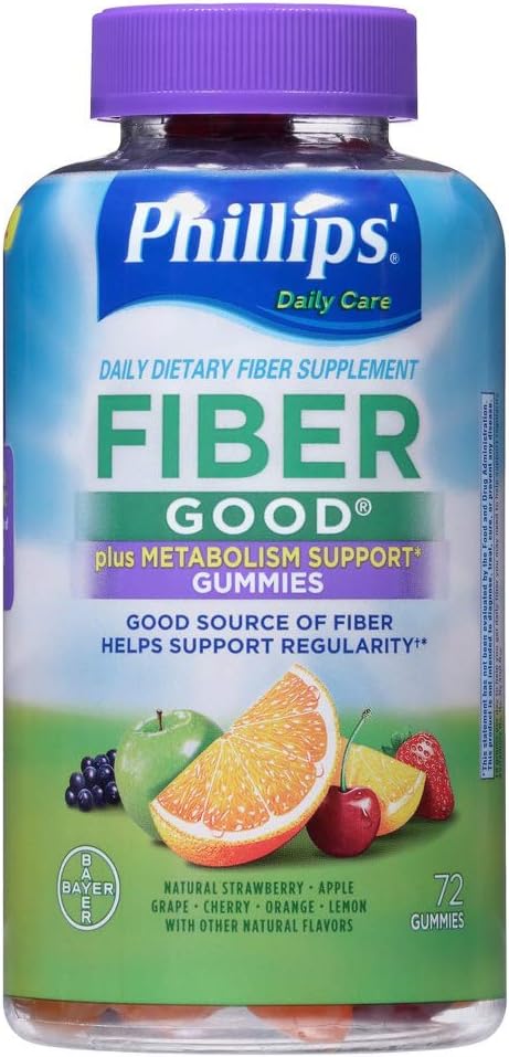 La fibra de Phillips Good Gummies Plus Metabolism Support - Inulin soluable fibra - B Vitaminas " cromo para ayudar a apoyar el metabolismo - 72Count