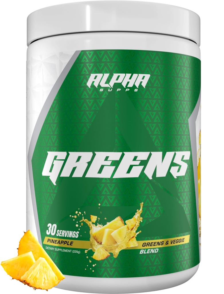 Supps alfa - Suplemento de verdes alfa ← Frutas " Vengetable Superfood Powder tención Más de 40 ingredientes naturales basados en plantas ← Prebiótico " Soporte digestivo Probiótico Blend - 30 Servimientos (Pineapple)