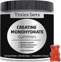 Cretina Monohydrate Gummies for Hombres &amp; Mujeres 5g, Sugar Free Chewable Creatine for Muscle Gain & Strength, ATP Energy, Muscle Recovery, Brain Health, Gluten Free, Non-GMO, 99% Absorbed, 30 Servings