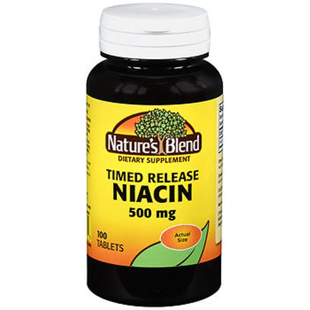 Tablas de liberación de Niacina Blend de la naturaleza, 500 mg, 100 Ct (2 Pack)