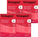 Vivioptal Active, 90 Softgels (1 año de suministro), Ginseng & Omega 3, Multivitamin & Multimineral, Gluten Free, German Formula