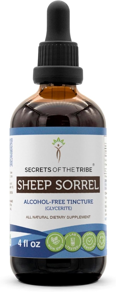 Sombra de oveja Tintura Extracto libre de alcohol, Sombra de oveja (Rumex Acetosella) Herb Tincture Suplemento 4 oz