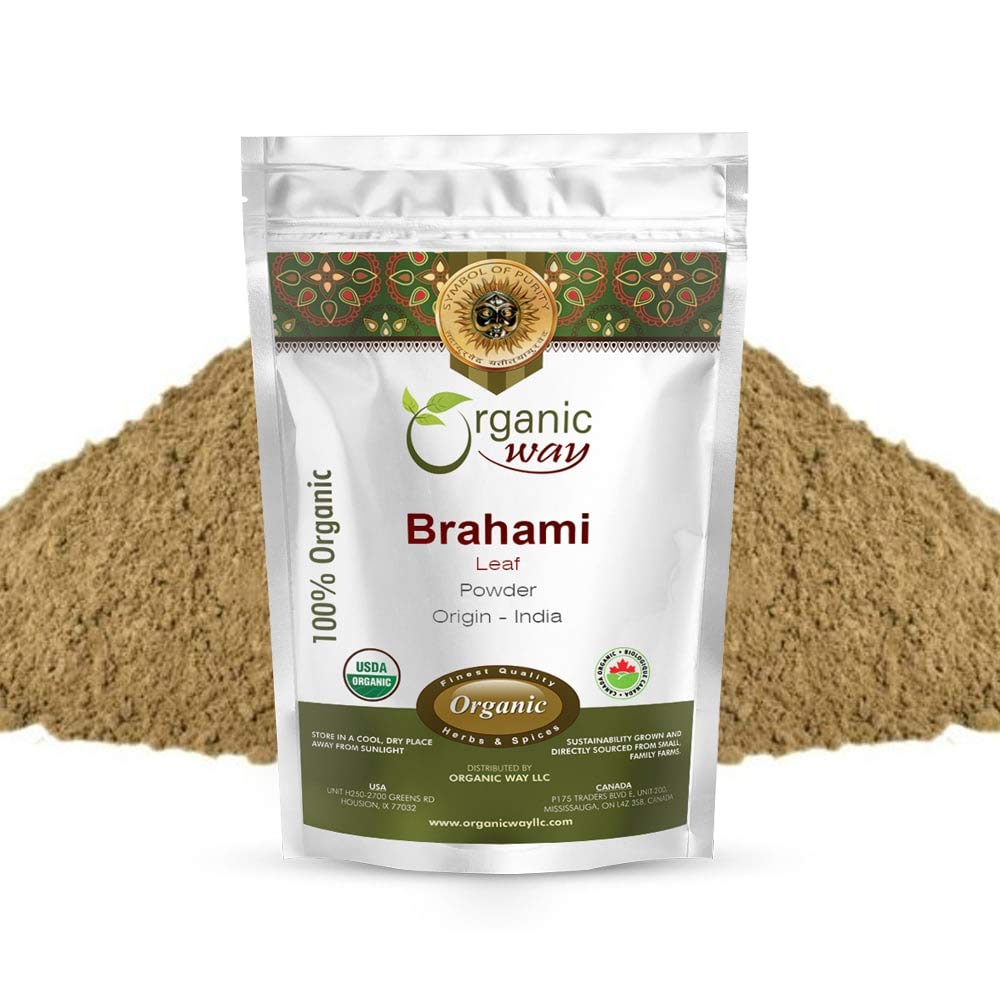 Orgánica Brahmi Leaf Powder (Bacopa Monnieri) - Orgánica &amp; Kosher Certified  Raw, Vegan, Non Gluten Free ← USDA Certified  duradera Origin - India (16 Oz)