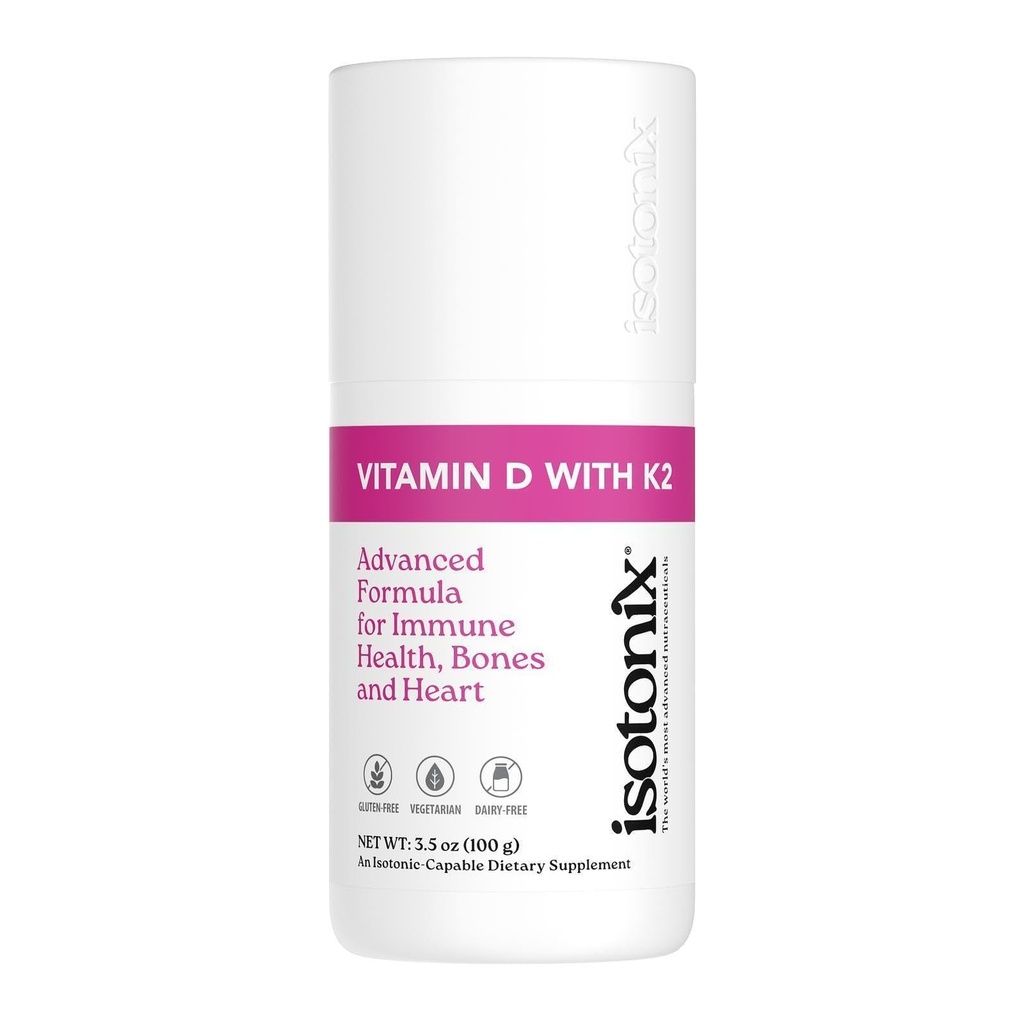Isotonix Vitamina D con K2, promueve la densidad mineral ósea normal, promueve las arterias sanas, ayuda a mantener la salud ósea, apoya la salud inmunitaria, la América del mercado (30 servicios)