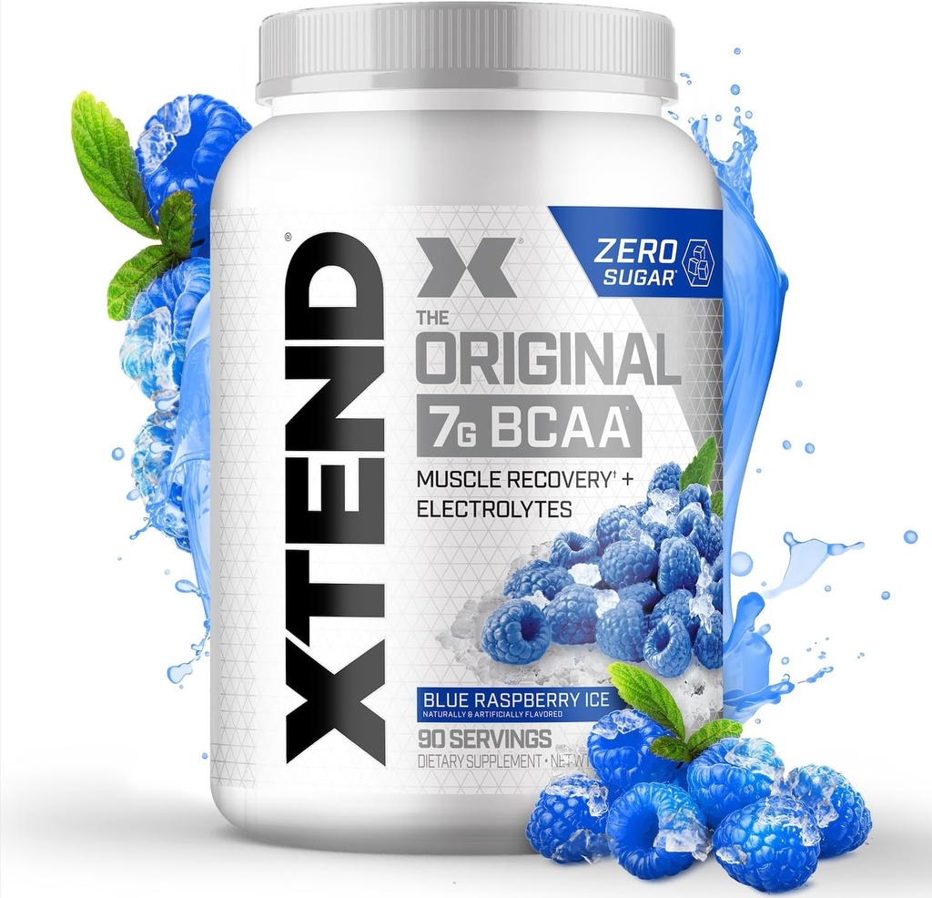 Xtend XTEND Original BCAA Powder 7g BCAA y 2.5g L-Glutamina, Sugar Free Post Workout Muscle Recovery Bebida con Aminoácidos para Hombres, 90 Servimientos