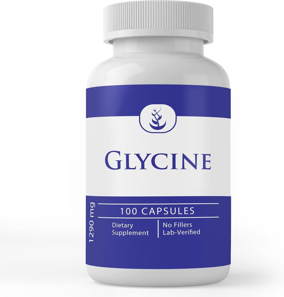 Ingredientes originales puros Glycine, (100 capsules) Puro, No aditivos o artillería, Lab Verified