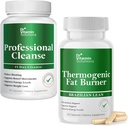 VITAMIN SOLUCIONES Detox Cleanse profesional y Thermogenic Fat Burner Bundle - 15 Day Cleanse for Weight Management, Gut Health y Bloating Relief - 90 Caps