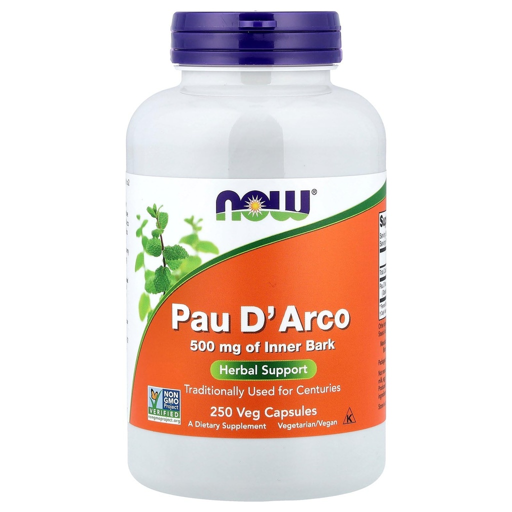 Ahora Alimentos PAU D' Arco, 500 mg, 250 cápsulas de verduras