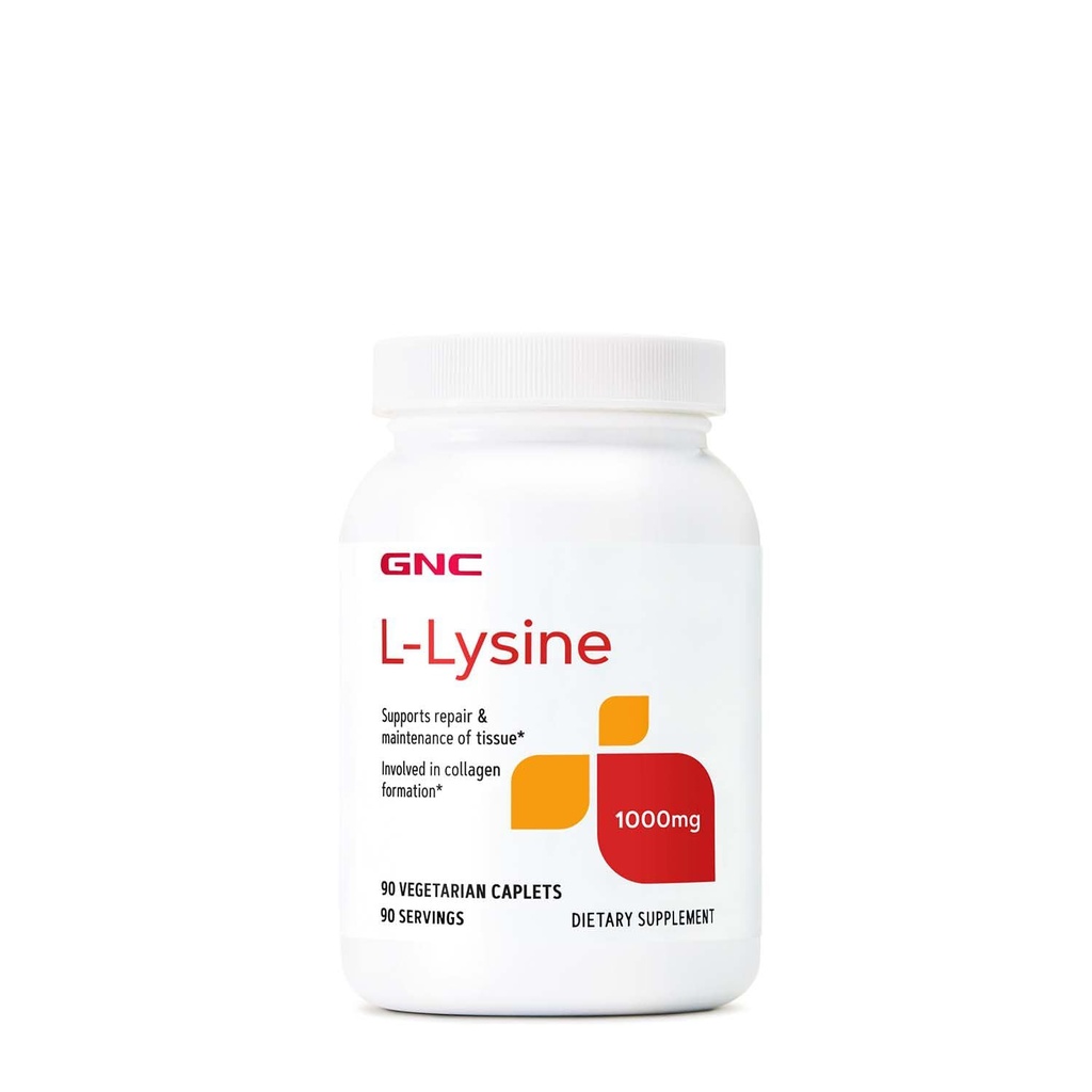 GNC L-Lysine 1000mg - 90 Tabletas Vegetarianas (90 Servings)