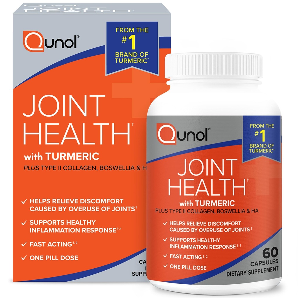 Suplemento de apoyo conjunto Qunol 5-in-1, Actuación rápida, Dose de una pila, Apoyo saludable Inflamación Respuesta " Mosquido causado por el uso excesivo de juntas, alternativa a la condroitina Glucosamina MSM, 60 Conde