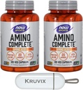 AHORA Foods Sports Nutrition, Amino CompleteTM ← Protein Blend with 21 Aminos and B-6 TEN 120 Veg Capsules - Pack of 2 with Pill Organizer