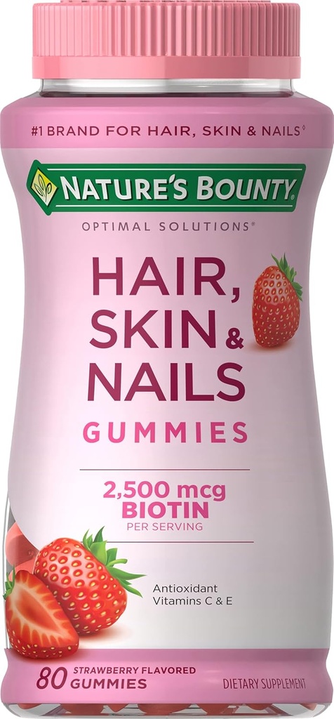 Bounty Vitamina Biotina Soluciones óptimas Pelo, Esquí y uñas Gummies, 200 Conde
