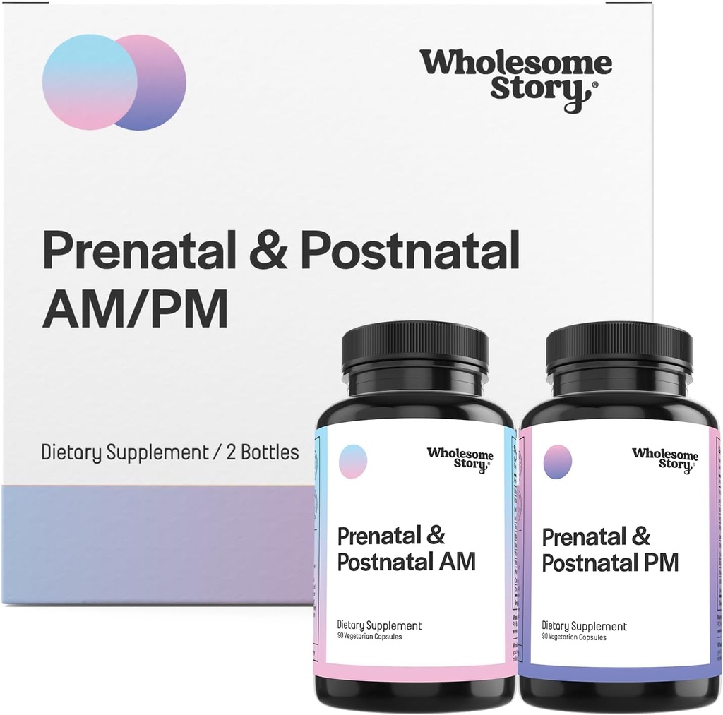 Prenatal Biodisponible Premium Vitaminas para Mujeres con DHA, Folate & Iron TENIDO 100% de Vitaminas Esenciales para el Embarazo & Lactancia Mujeres TENIDO 2 Botellas Optimizadas AM & PM Dosis 30 Day Supply